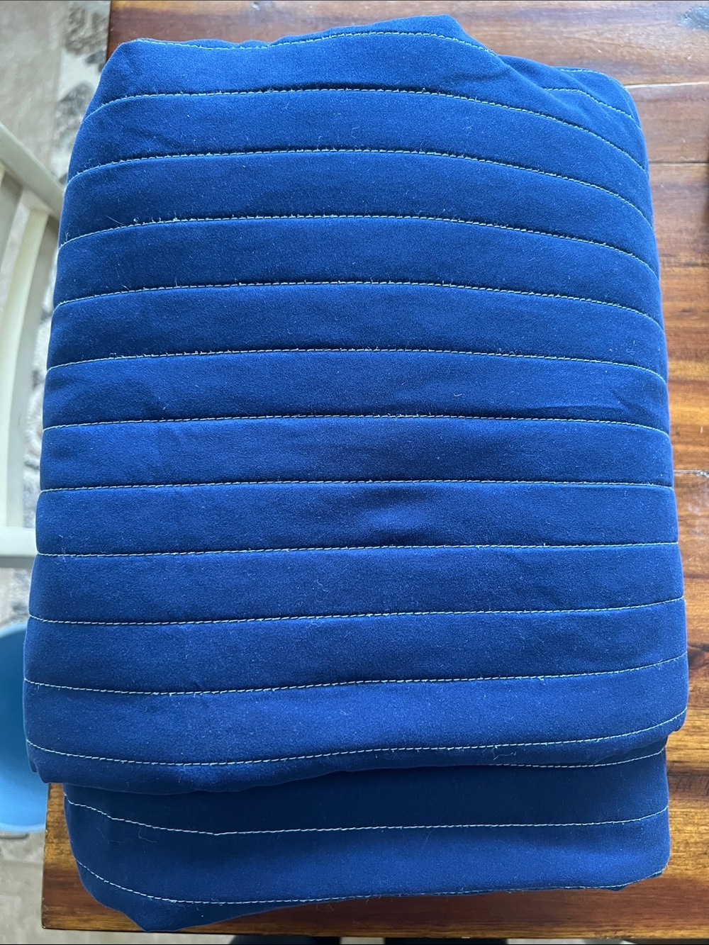 Deep Blue Quilted Throw Blanket/Comforter
